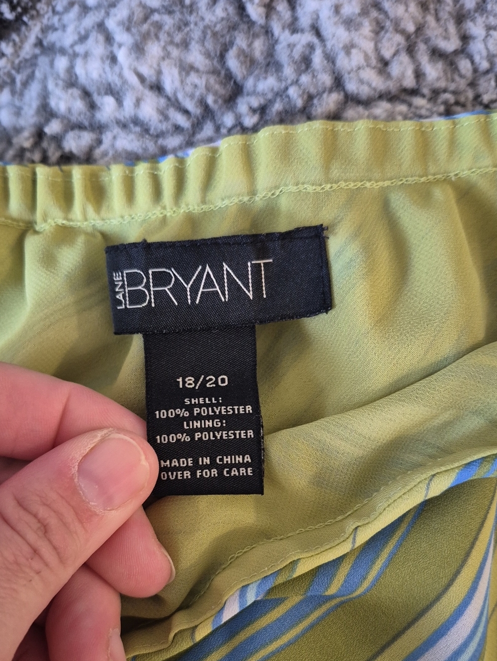 Lane Bryant 🖤 Yellow-Green Striped A-Line Skirt (827) - Picture 2 of 3